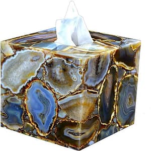 Wild Agate Stone Tissue Box For Bathroom Accessories Handmade Home office Decor